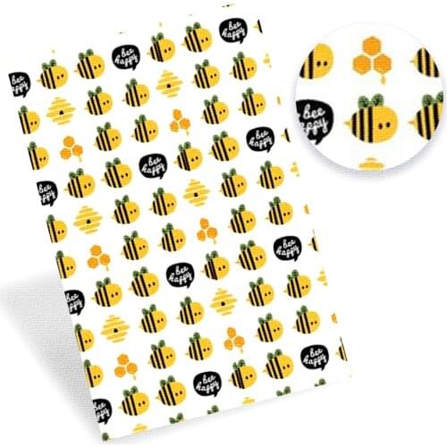 AHB 22*30cm 1pc Faux Leather Sheets Cartoon Animals Geometry Printed Synthetic Leather Fabric DIY Patches Handmade Hairbow