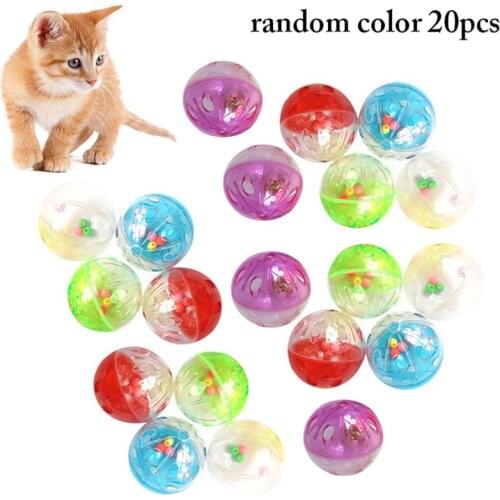 1Pcs Funny Cat Ball Toy Colorful Plastic Hollow Cat Teasing Jingle Ball Pet Kitten Playing Rattle Scratch Toy Cats Toys Supplies