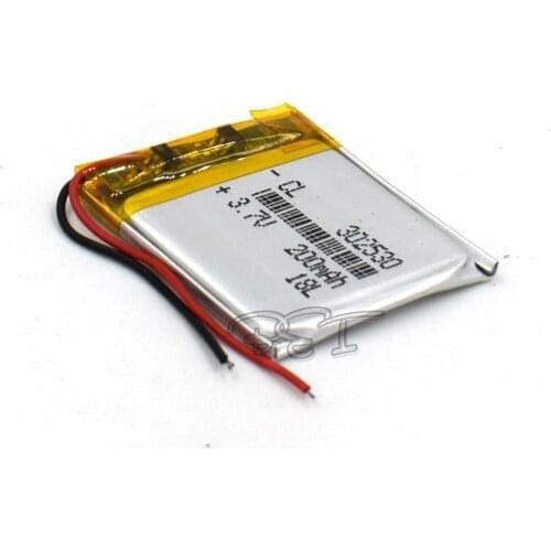 10Pcs 200mAH 302530 Polymer Rechargeable lithium 3.7V Li-ion Liion Battery for GPS Cell phone Speaker MP3 MP4 Reader Recorder Na