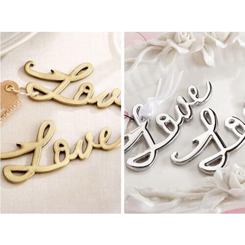 25 Pieces/lot) Unique Wedding Gift and Favor of Love bottle opener favor for wedding and party gift Bridal favors Silver Gold