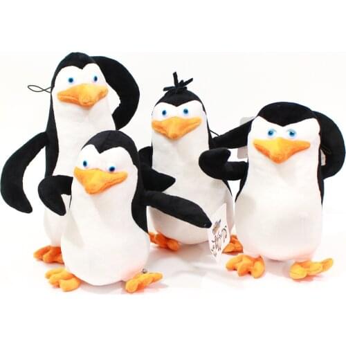 4pcs Madagascar Plush Toys Penguins Eldest Brother Novice Plush Soft Stuffed Animals Toys Doll for Kids Gifts