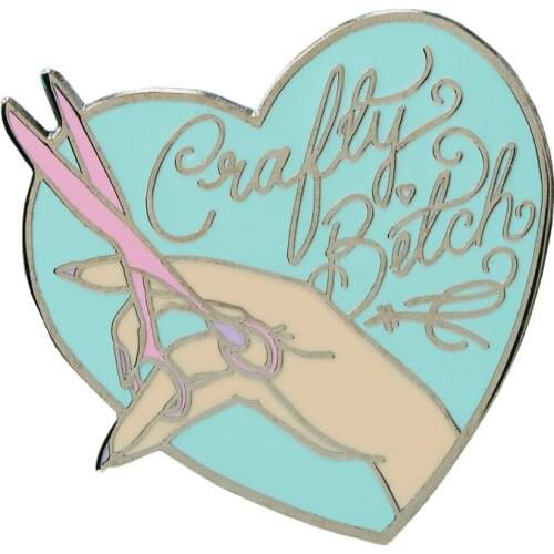 Crafty Bitch Lapel Pin determined and devillish girl badge Lovely gifts for someone