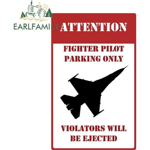 EARLFAMILY 13cm x 8.2cm for Pilot Parking Only Funny Car Stickers Motorcycle Surfboard Decal Waterproof Sunscreen Car Styling