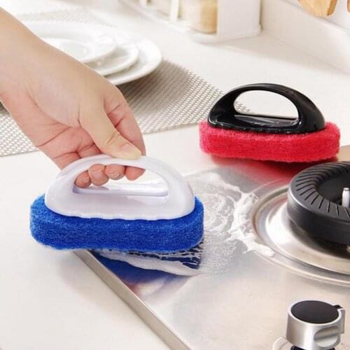 Sponge Brush Eco-friendly Anti-scratch Plastic Kitchen Cleaning Sponge Brush for Home