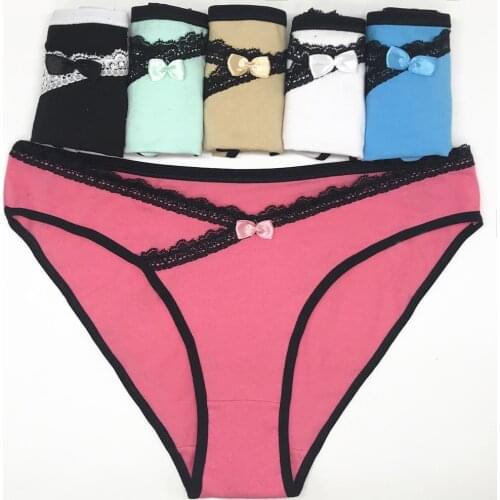 Cotton Underwear Women M-XL Panties Fashion V Waist Underpants Womens Briefs Soft Panty Comfortable Lingerie Bragas Mujer 6 PCS