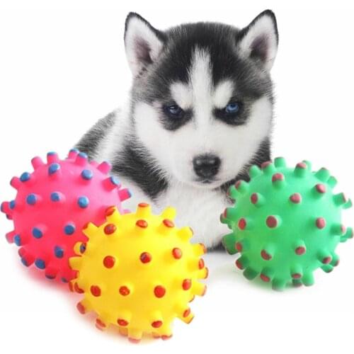 1pc Pet Dog Cat Toy Sounded Colorful Chew Soft Rubber Small Thorn Ball Strongly Bite-resistant Funny Toys For Pet Training