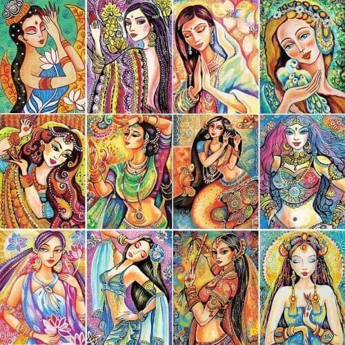 Portrait 5D Diy Diamond Painting Woman Cartoon Cross Stitch Kit Full Drill Embroidery Mosaic Art Picture of Rhinestones Decor