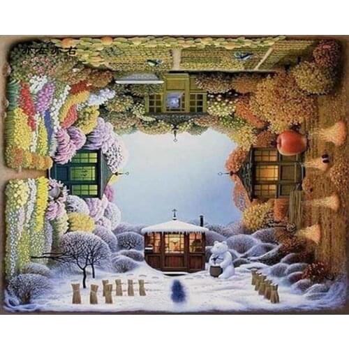 Painting By Numbers DIY Dropshipping The Beauty of Winter and Summer Scenery Handmade Gift For Adult Unique Gift Home Decor