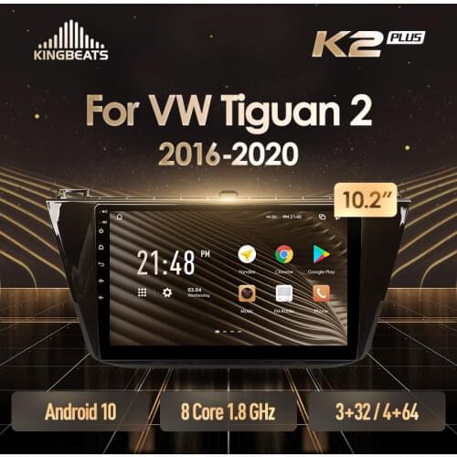 KingBeats Android 10 Octa-Core head unit HU 4G in Dash Car Radio Multimedia Video Player Navigation GPS For Volkswagen Tiguan 2 Mk 2016 - 2018 no dvd 2 din Double Din Android Car Stereo 2din