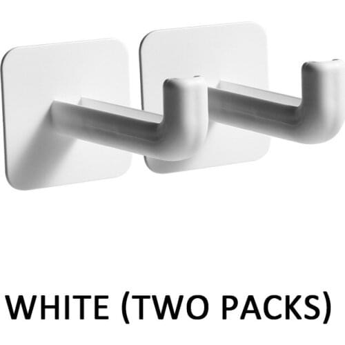 2pcs No Trace Nail-free Solid Color Punch-free Door Small Hook Clothes Hook Wall-mounted Wall Hook Decoration Kitchen Accessory