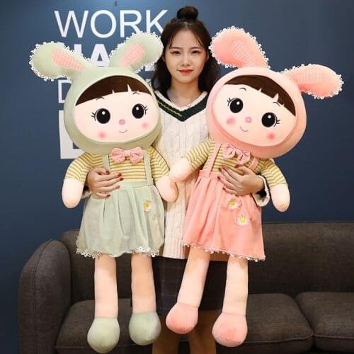 Creative Princess White Rabbit Plush Stuffed Soft Toys Sleeping Pillow Animals Children Girlfriend Birthday Gift Kawaii Room Dec