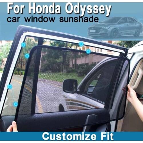 6pcs High-end Custom for Honda Odyssey 2002-2015 Magnetic Car Curtain Sun Shade Car Window Shade Synthetic Fiber Car Decoration