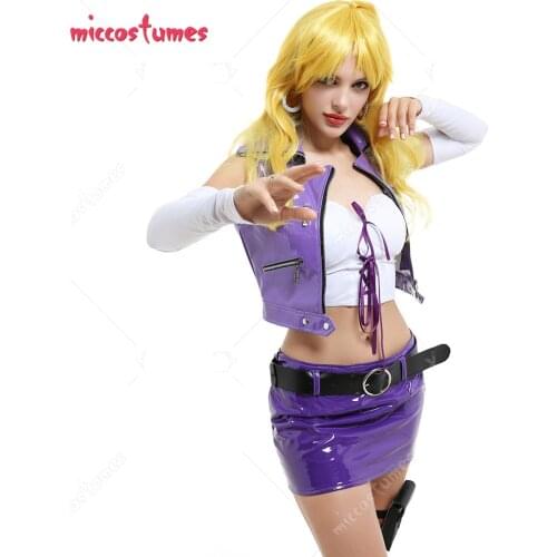 Mai Valentine Sleeveless Vest Coat and Skirt Cosplay Costume Outfit with Top Gloves Belt Earrings Leg Pocket