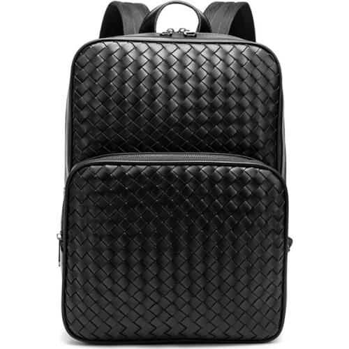 Fashion Men 15.6 Inch Laptop Backpack Women Plaid Leather Backpacks for Teenager Boy Waterproof Travel Casual Daypacks Mochila