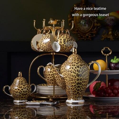 Equatorial jungle Bone China Coffee Drinkware Set European Afternoon Tea Cup And Saucer set Home Wedding