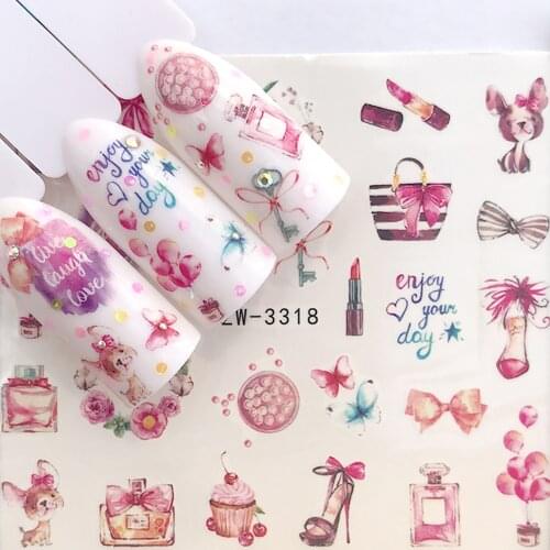 Girl Nail Stickers Nail Applique Water Transfer Nail Art Sticker Small Cute Hedgehog Animal Water Decal Heart Shape Nails