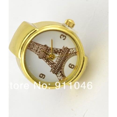 New Arrival 100pcs/lot Eiffel Tower Ring Watch Wholesale, Finger Ring Watches,Dress Watch Best Gift Watch for Christmas