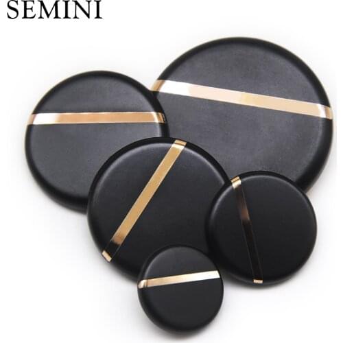 New fashion classic 30mm 40mm big decorative sewing buttons high quality plane black buttons for shirt overcoat accessory DIY