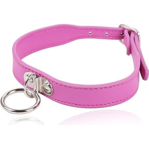 Adult Games Sex Slave Collar Ring Roleplay Adjustable Belt Slave Bondage Restraints PU Leather Sex Collars For Couples Women Men