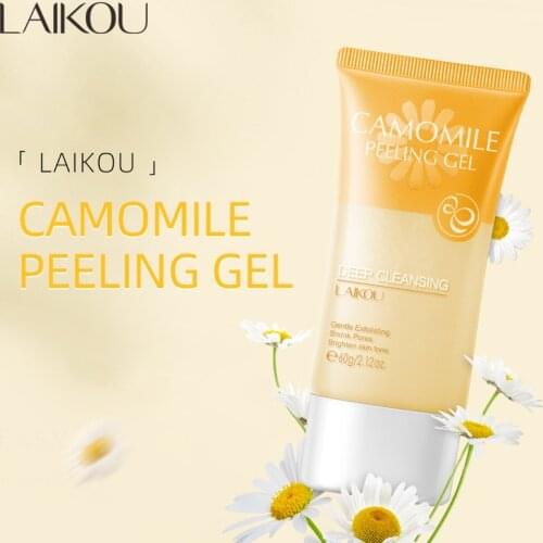 60g LAIKOU Chamomile Exfoliating Peeling Gel Facial Scrub Deep Moisturizing Soothing Skin Tightening Pores Face Cream Skin Care