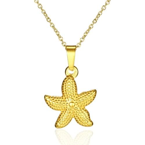OUFEI Stainless Steel Necklace Accessories Bohemian Style Starfish Fashion Jewelry Gifts For men Pendant Necklace Long Necklace