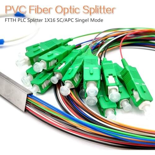 G657A1 PLC Splitter FTTH 1X16 SC/APC SM 0.9mm 1m PVC Fiber Optic Splitter 10PCS 20PCS 30PCS Suit sell