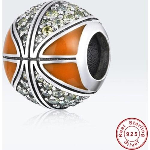 Fit Europe Bracelet 100% Authentic 925 Sterling Silver Mamba Spirit Basketball Beads like Sports Exquisite Charm Jewelry Making