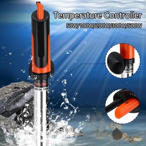 220V 50W-500W Stainless Steel Submersible Fish Tank Water Heater Adjustable Aquairum Heating Rod Water Temperature Controller