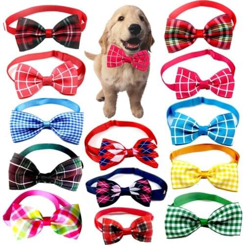 Christmas Cat Dog Collar Holiday Cats Dog Bow Tie Adjustable Neck Strap Cat Dog Grooming Accessories Puppy Cat Necklace