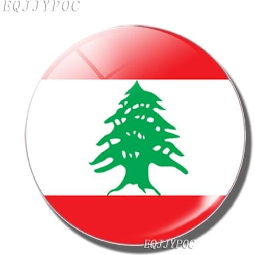 Republic of Lebanon Flag Fridge Magnet Handmade 30 MM Glass Dome Decorative Refrigerator Magnets Lebanese Flag Home Decor