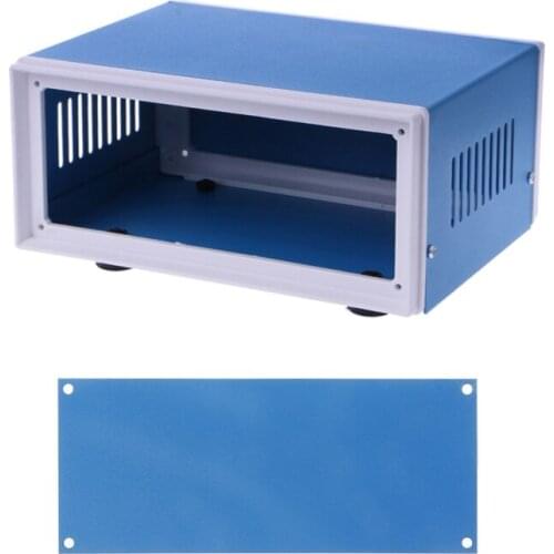 Blue Metal Enclosure Project Case DIY Junction Box 6.7\" x 5.1\" x 3.1\" Enclosure for Electronic
