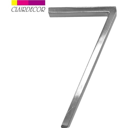 5 in Satin Nicke Modern House Number Hotel Home Door Number Outdoor Address Plaque Zinc Alloy Number for House Address Sign #7