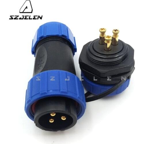 SP2110/SY2112, waterproof 3 pin connector plug socket, power connector, industrial power supply wire and connector,IP68