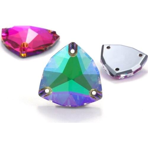 XIAOPU Trilliant K9 Glass Sew on Rhinestones Colorful Glitter Flat Back Strass Crystal High Quality Sew on Clothing Crafts Bag