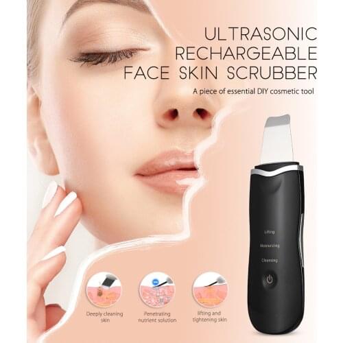 Ultrasonic Nano Ion Skin Scrubber Cleaner Face Lifting Peeling Extractor Cleaning Faical Care Tool Face Cleaning Skin Scrubber