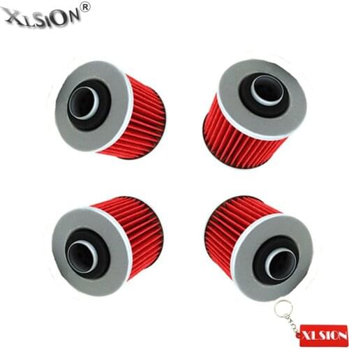XLSION 4Pcs Oil Filters For Yamaha SR400 TT600R XC180 XT400 XT550 XT600 XT600E YFM600 XVS125 XVS400 XV535 SR500