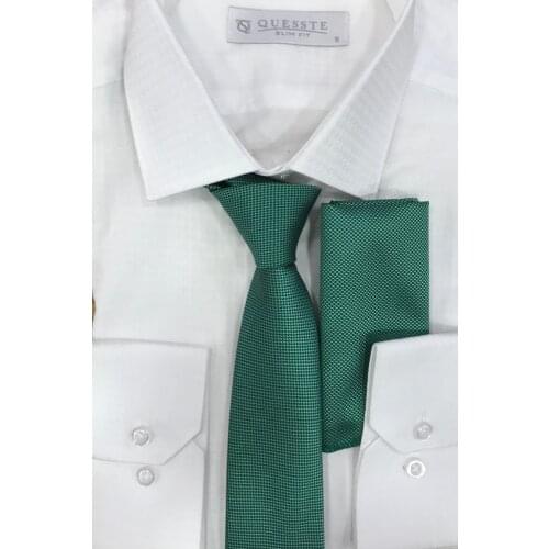 YENİ ÜRÜN Armür Dokumalı Noktalı Mendilli Ince Kravat 6 Cm