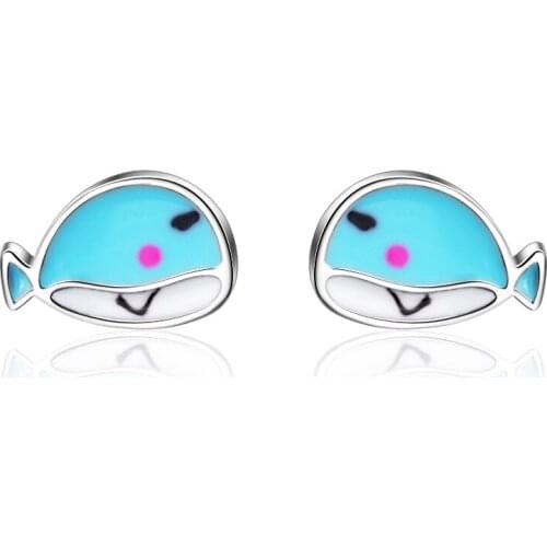 WYJZY Little whale lady earrings cute style ladies casual with earrings student fashion accessories