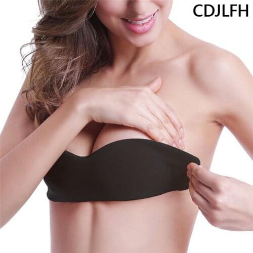 Women Silicone Invisible Push Up Bra Self Adhesive Strapless Solid Bra Extender Nipple Cover Breast Lift Tape Bra Lingerie Femme