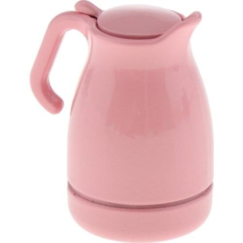 1/12 Miniature Metal Boiling Water Kettle DIY Dollhouse Room Accessory Toys Pink