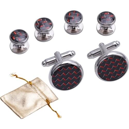 1 pairs mens shirts cufflinks+4pcs Luxurious Tuxedo Shirt Studs Set+A gift bag