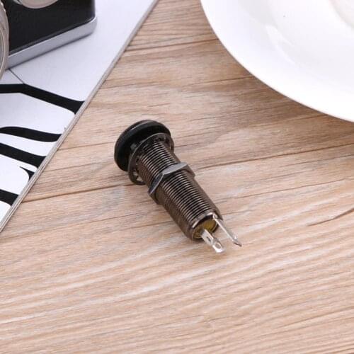 1pc Long Threaded Stereo Brown Copper Output Jack for Electric Guitar Bass