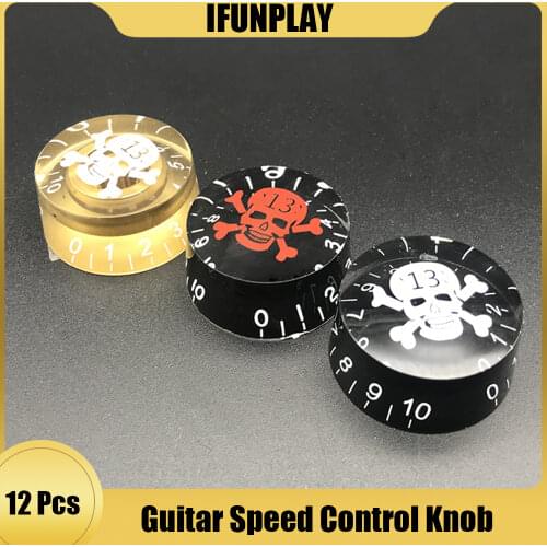 12/60pcs Acrylic Skull Head LP Electric Guitar Knob Tone Volume Cap Control for Guitar Replacement Guitar Parts & Accessories