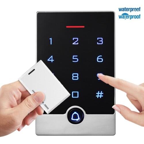 2000 Users Waterproof 125Khz RFID Standalone Access Controller Backlight Touch Keypad 13.56MHZ IC Card Access Control System