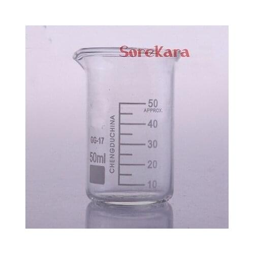 50ml Tall Form Beaker Chemistry Laboratory Borosilicate Glass Transparent Beaker Thickened with spout