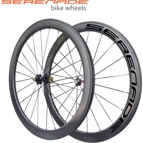 700c Bicycle Wheelset V-brake Road Bike Carbon Wheels 50mm Deep Clincher Rims 23mm Wide Novatec A271SB-F372SB Hub CN494 Spoke