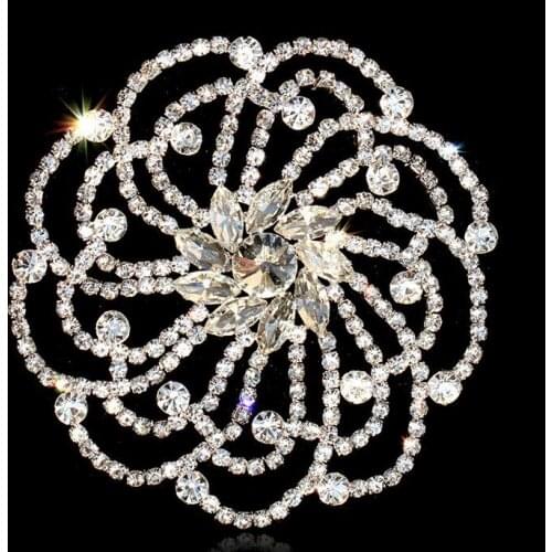 Free Shipping Wholesale 10pcs/lot 4.2" Rhinestone Applique for Wedding Gown Bridal Sash Evening Wear Rhinestone Patch ML12