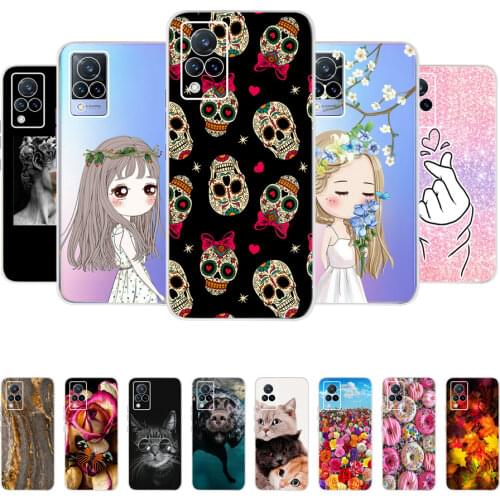 For vivo V21 Case Silicone Soft Cute Painted TPU Case for vivo V20 V 20 SE Back Cover Slim Fundas for Vivo V21 5G VivoV21 Coque