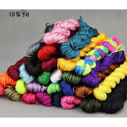 Length 24m*1mm Mix Color Nylon Macrame Cords DIY Tassel Beading Bracelet Chinese Knotting Thread Jewelry Making 404