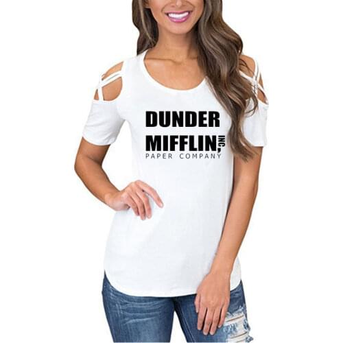 Dunder Mifflin Inc Paper Company Wernham Hogg TV Show Michael Scott Space Women T Shirt